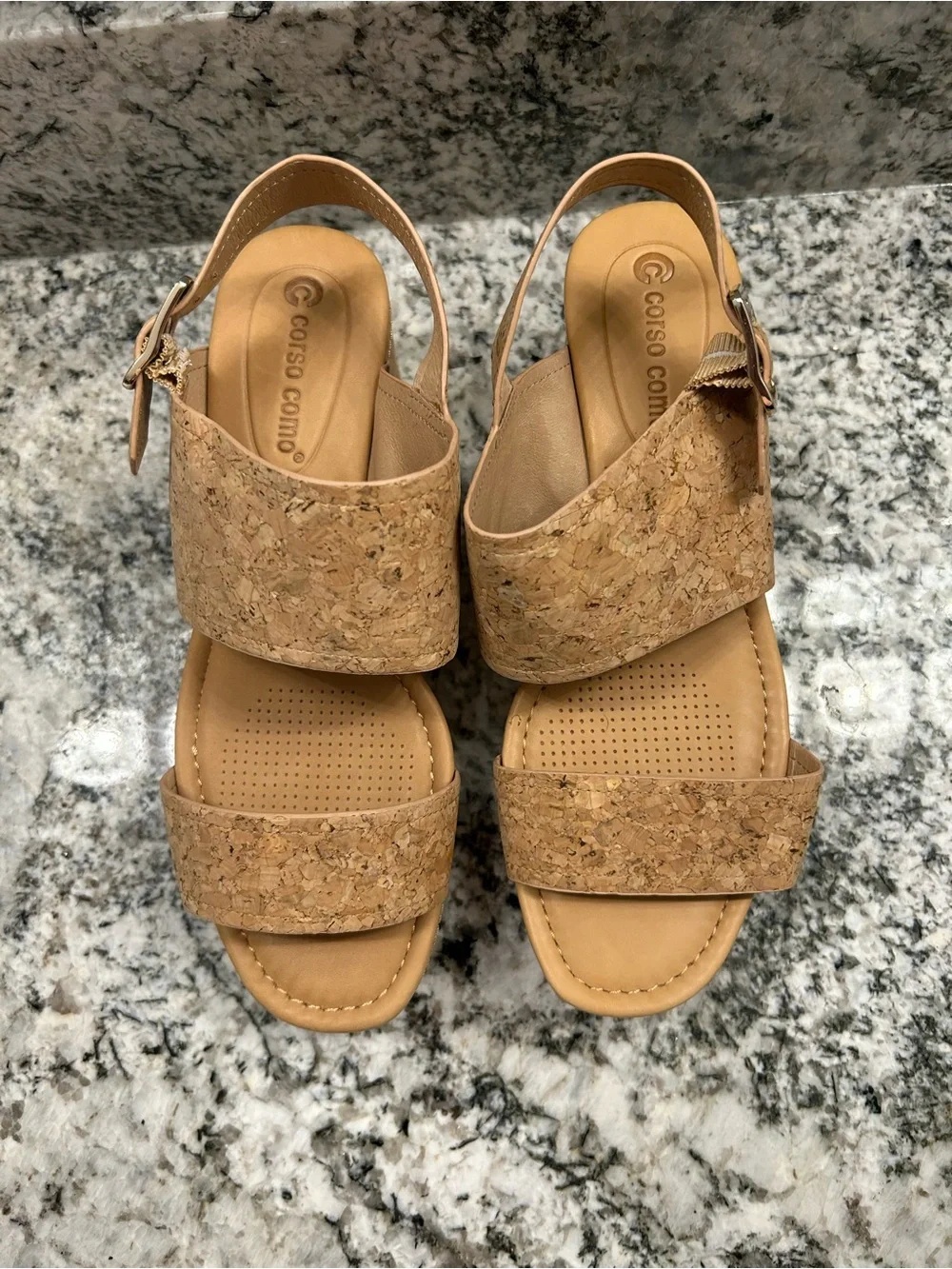 Corso Como Cork Platform Wedge Sandals Size 8 New